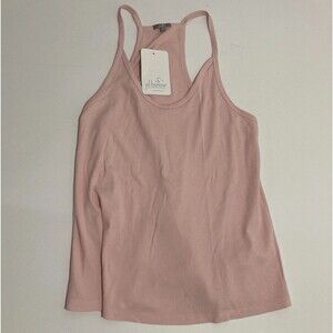 PJ Harlow Blush Pink Spaghetti Ribbed Cami Racerback Tank Top Large NWT